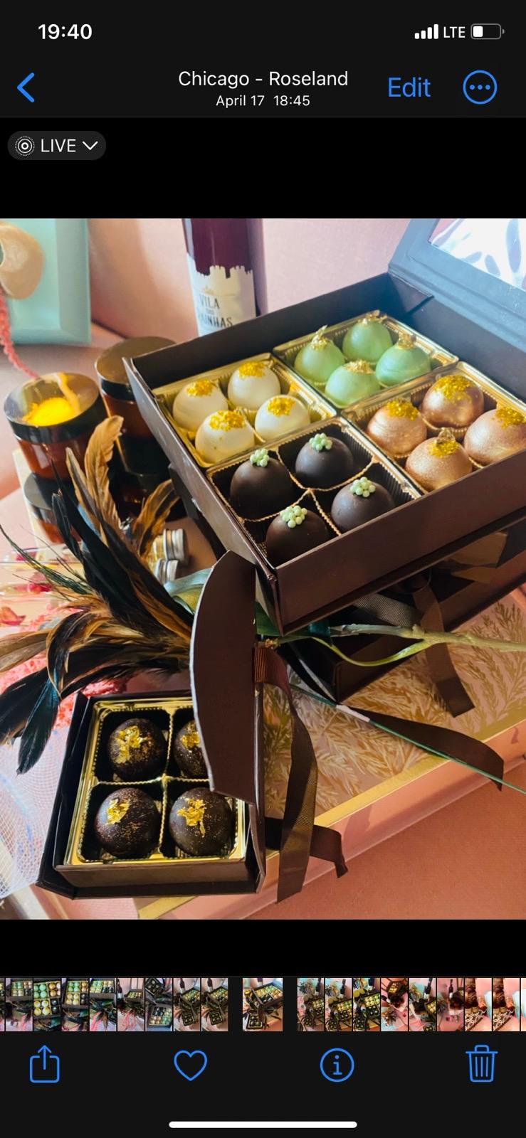 Boxes of artisan truffles
